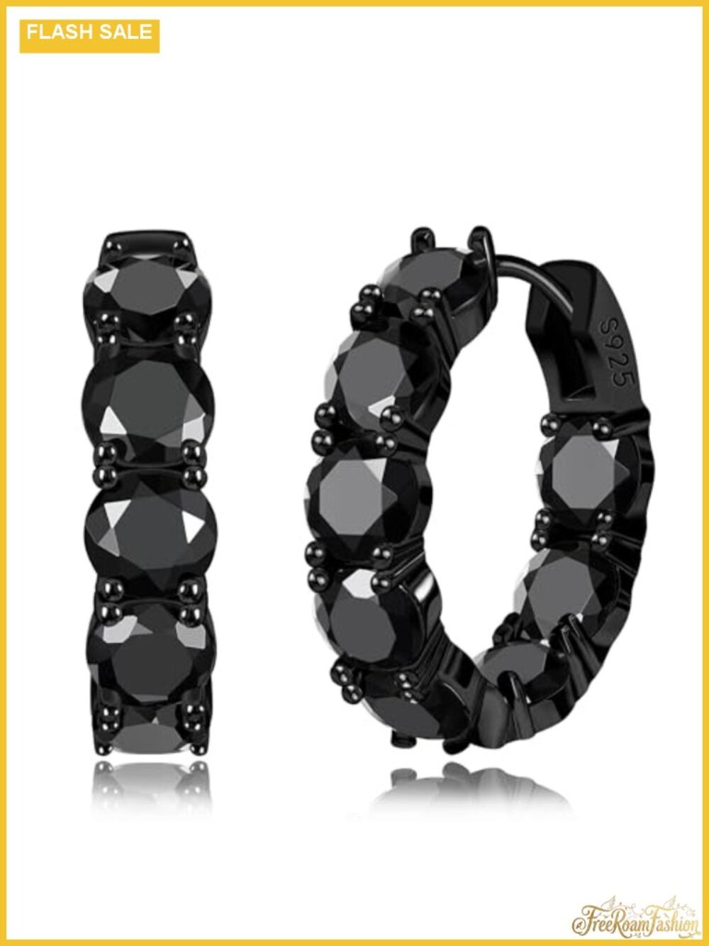 14K Gold Plated Hoop Earrings for Women, Sterling Silver Huggies, Cubic